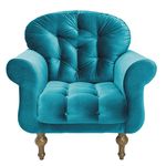 Poltrona Cadeira Dani para Recepção Sala Escritório Quarto Suede Azul Acetinado - AM DECOR