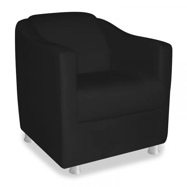 Poltrona Cadeira Decorativa Tilla Corano Preto para Recepção Sala de Estar Consultório Escritório Quarto - DS Decor