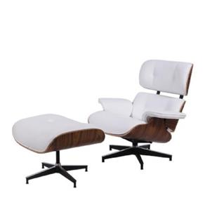 Poltrona Charles Eames com Puff Branco Or Design - Branco