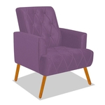Poltrona Cadeira Decorativa Amanda Dobrável Suede Roxo Sala De Estar Recepção Escritório Quarto Conforto Luxo - Ds Decor
