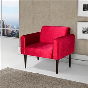 Poltrona Decorativa American Comfort Karina em Tecido Suede - Vermelho