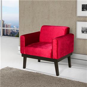 Poltrona Decorativa American Comfort Larissa em Tecido Suede - Vermelho