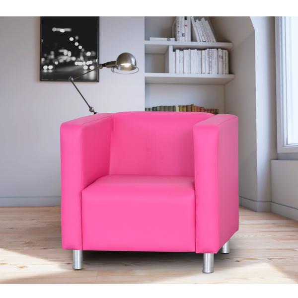 Poltrona Decorativa Dora D28 - Corino Rosa - Matrix