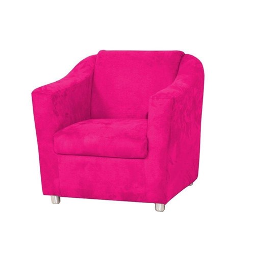 Poltrona Decorativa Tilla Sala e Recepção Suede Rosa Pink- Dl Decor