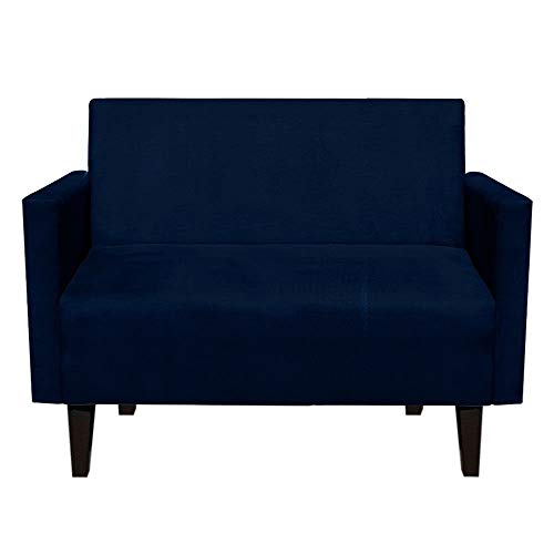 Poltrona Namoradeira Jade 2 Lugares Suede Azul Marinho - D'Rossi