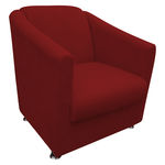 Poltronas Decorativa para Sala e Escritório Tilla Suede Vermelho