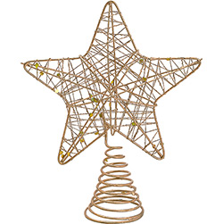 Ponteira Estrela Dourada para Árvore de Natal 12 Cm - Orb Christmas