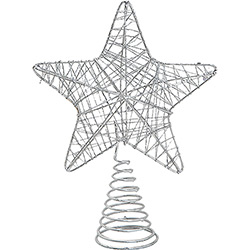 Ponteira Estrela Prata para Árvore de Natal 12 Cm - Orb Christmas