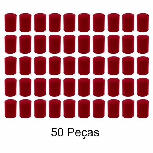 Ponteira Virola de Plástico para Taco de Sinuca Bilhar Vermelho 50 Peças