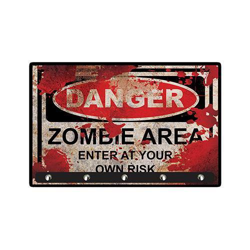 Tudo sobre 'Porta Chaves - Placa Decorativa Zombie Zone'