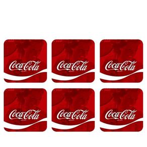 Porta Copos Coca Cola Quadrado - 6 Peças