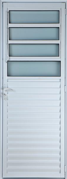 Porta de Alumínio Basculante 2,10 X 0,80 Direita Vidro Mini Boreal Linha All Soft Cor Branco