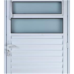 Porta de Alumínio Basculante 2,10 X 0,90 Direita Vidro Mini Boreal Linha All Soft Cor Branco