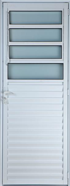 Porta de Alumínio Basculante 2,10 X 0,90 Direita Vidro Mini Boreal Linha All Soft Cor Branco