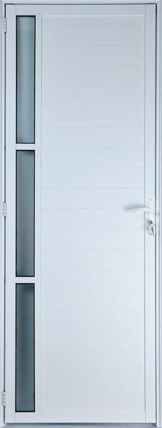 Porta de Alumínio Lambril com Visor 2,10 X 0,70 Direita Linha All Soft Cor Branco