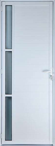 Porta de Alumínio Lambril com Visor 2,10 X 0,70 Esquerda Linha All Soft Cor Branco