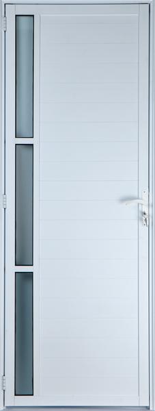 Porta de Alumínio Lambril com Visor 2,10 X 0,80 Direita Linha All Soft Cor Branco