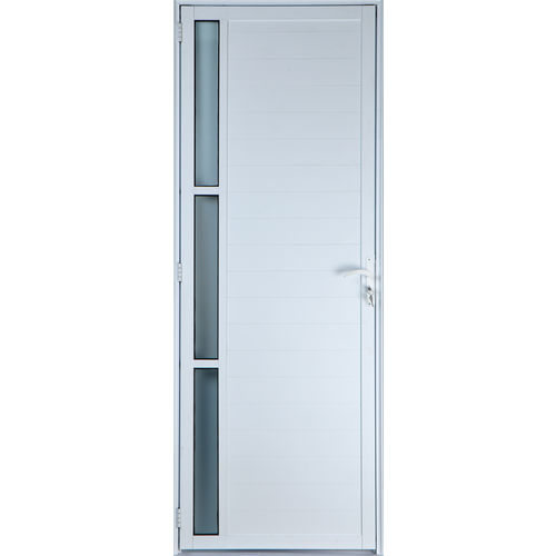 Porta de Alumínio Lambril com Visor 2,10 X 0,90 Direita Linha All Soft Cor Branco