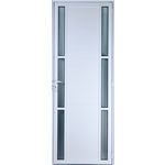 Porta de Alumínio Lambril com Visor Duplo 2,10 X 0,80 Esquerda Linha All Soft Cor Branco