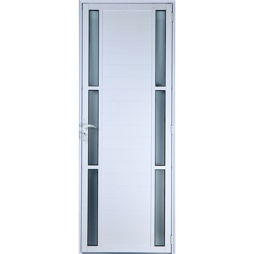Porta de Alumínio Lambril com Visor Duplo 2,10 X 0,90 Direita Linha All Soft Cor Branco