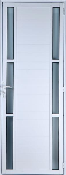 Porta de Alumínio Lambril com Visor Duplo 2,10 X 0,70 Direita Linha All Soft Cor Branco