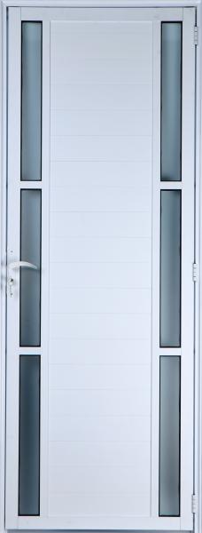 Porta de Alumínio Lambril com Visor Duplo 2,10 X 0,70 Esquerda Linha All Soft Cor Branco