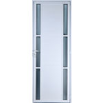Porta de Alumínio Lambril com Visor Duplo 2,10 X 1,00 Esquerda Linha All Soft Cor Branco