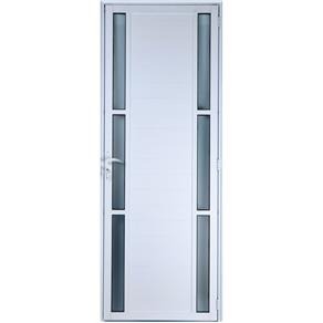 Porta de Alumínio Lambril com Visor Duplo Cor Branco 2,10 X 0,90 Direita Linha All Soft