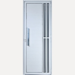 Porta De Alumínio Lambril Com Visor E Puxador 2 Torres 2,10 X 0,80 Direita Linha All Soft Cor Branco