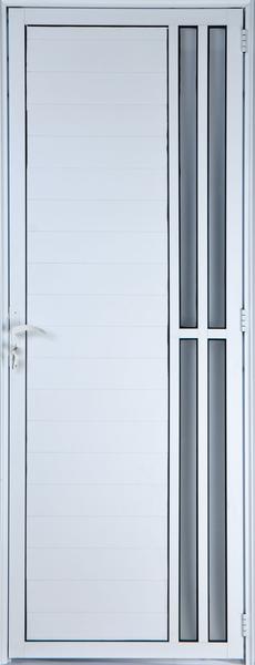 Porta de Alumínio Lambril com Visor 2 Torres 2,10 X 0,80 Esquerda Linha All Soft Cor Branco
