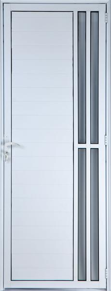 Porta de Alumínio Lambril com Visor 2 Torres 2,10 X 0,80 Direita Linha All Soft Cor Branco