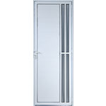 Porta de Alumínio Lambril com Visor 2 Torres 2,10 X 0,90 Esquerda Linha All Soft Cor Branco