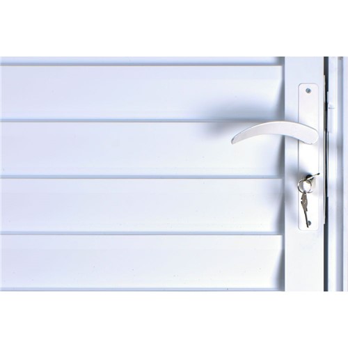 Porta de Alumínio Palheta Ventilada 2,10 X 0,70 Direita Linha All Soft Cor Branco