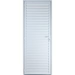 Porta De Alumínio Palheta Ventilada 2,10 X 0,90 Direita Linha All Soft Cor Branco