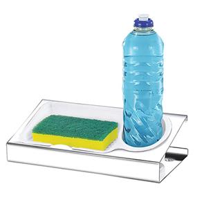 Porta Detergente Inox com Escorredor de Água - TRANSPARENTE