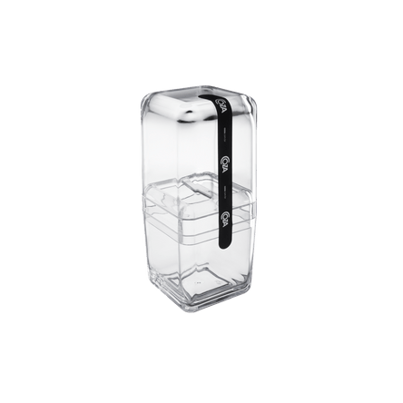 Porta-escova com Tampa Cube - CR 8,5 X 8,5 X 19,5 Cm Cristal Coza