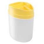 Porta-Escova Coza Full em Polipropileno - Amarela/Branca
