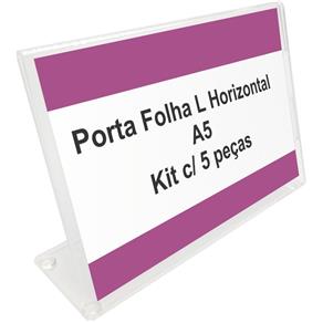 Porta Folha Horizontal L para Papel A5 (21 Cm X 15 Cm) - Kit C/ 5 Peças