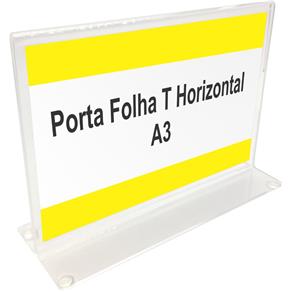 Porta Folha Horizontal T em Acrílico para Papel A3