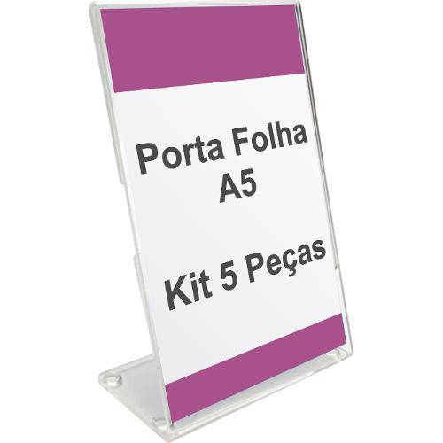 Porta Folha L para Papel A5 (21 Cm X 15 Cm ) - Kit C/ 5 Peças