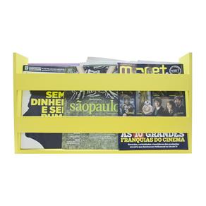 Porta Livros e Revistas de Parede 50x30x11 - Amarelo