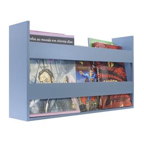 Porta Livros e Revistas de Parede 50x30x11 Baby - Azul