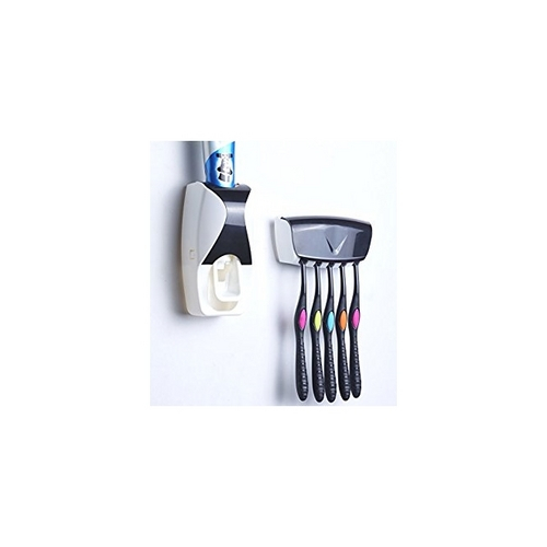 Porta Pasta de Dente Dispenser Automatico com Suporte para 5 Escovas de Dentes 2 em 1 para Parede