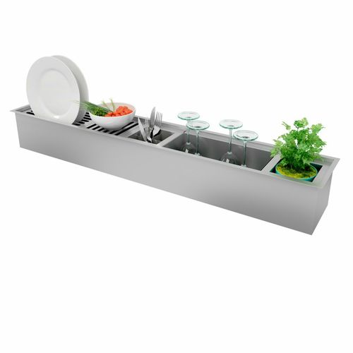 Porta Potes ou Mini Horta em Inox P/ Canal Organizador Úmido DeBacco | Acessório P/ Cozinha