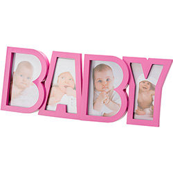 Porta-Retrato Baby Rosa (10x15cm) para 4 Fotos - Rojemac