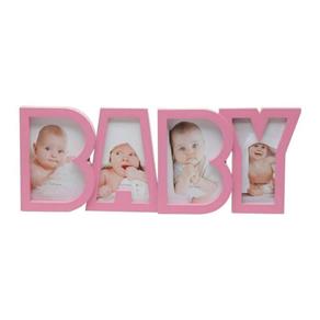 Porta Retrato de Plástico Baby para 4 Fotos 10cmx15cm Rojemac Rosa