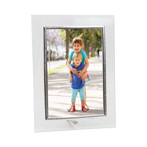 Porta Retrato de Vidro 10x15 Transparente Vertical PF-500-4