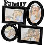 Porta-Retrato Family Preto (10x15cm) para 4 Fotos - Rojemac