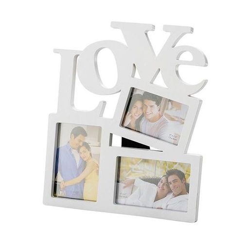 Porta Retrato Love Branco 10x15cm para 3 Fotos Rojemac 3893