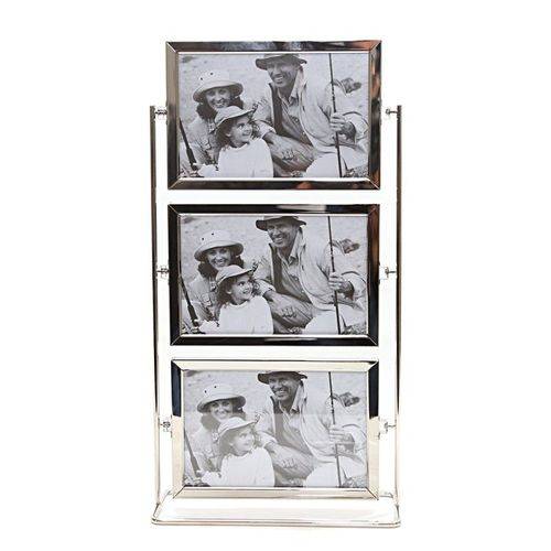 Porta Retrato Metal Giratório Vertical para 6 Fotos 10x15 Cm